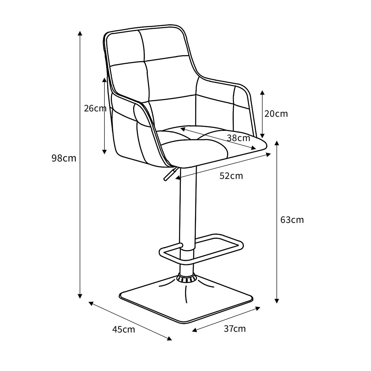 Orion Dark Grey Fabric Bar Stool 2 pack