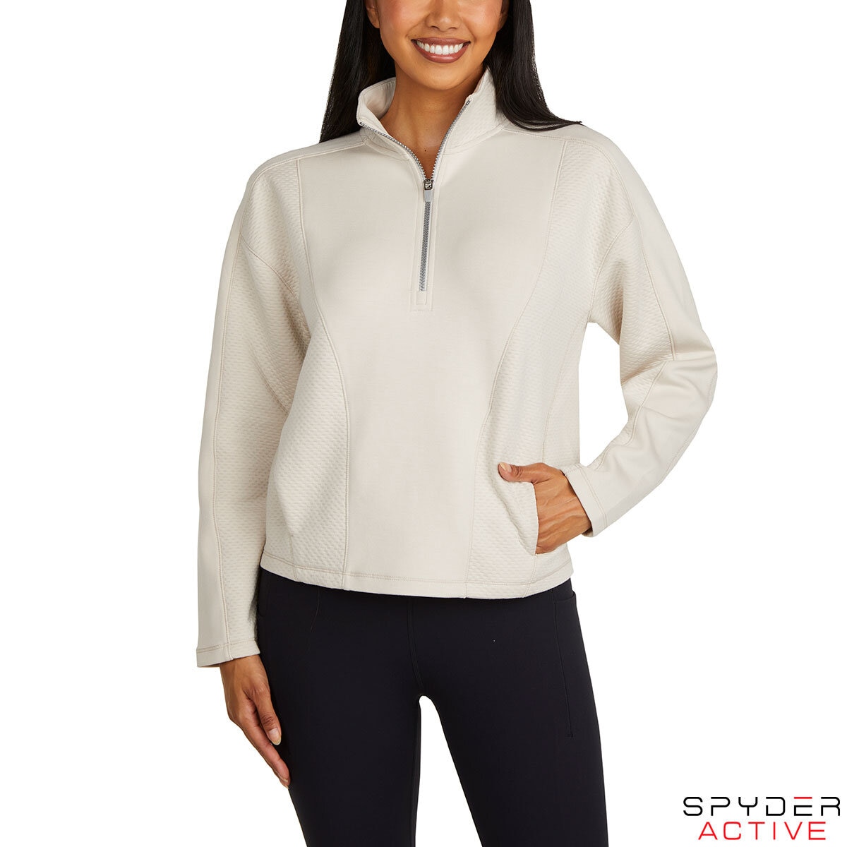 Spyder Ladies Peached 1/2 Zip Sweatshirt in Taupe