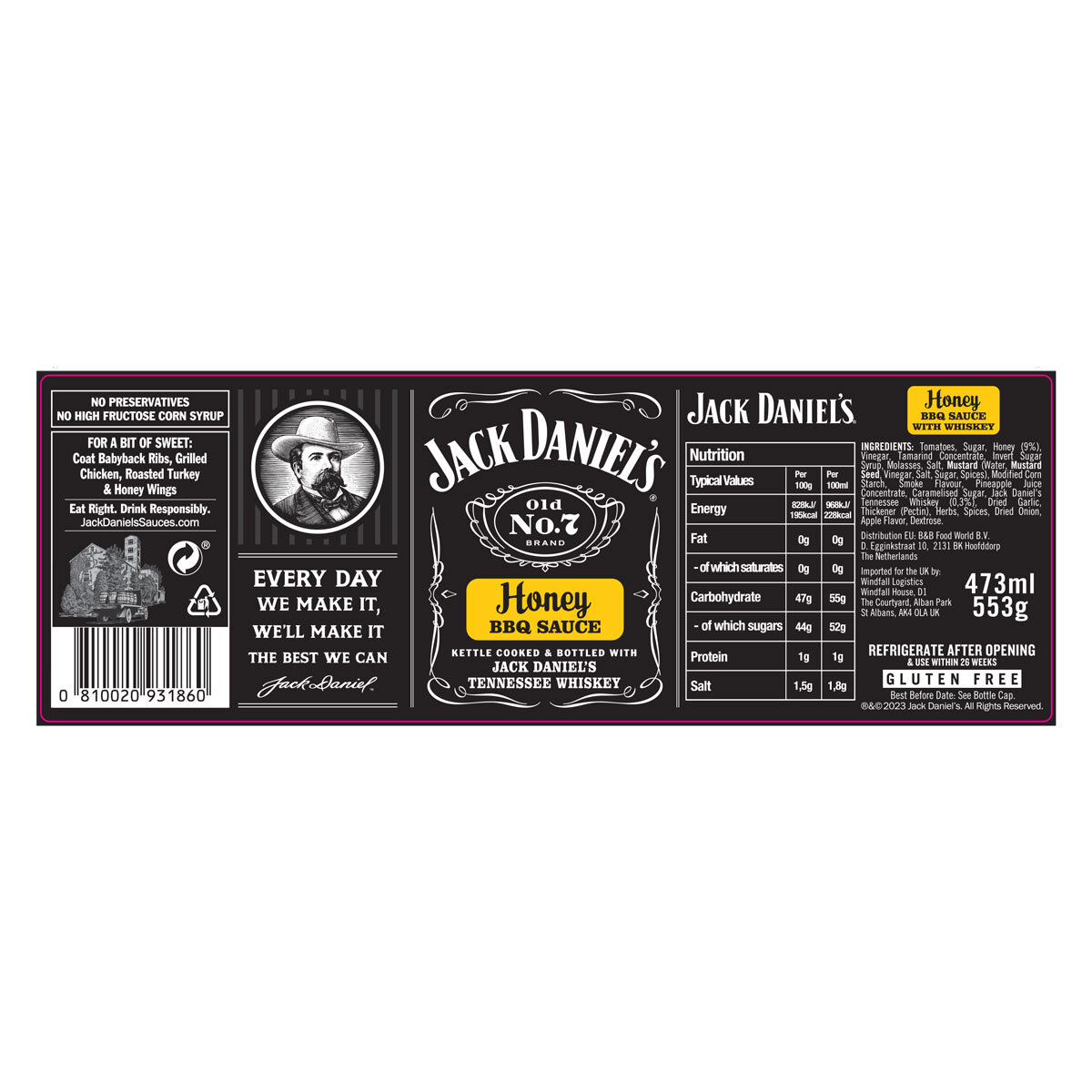 Jack Daniel's BBQ Sauce Variety Pack, 3 x 553g