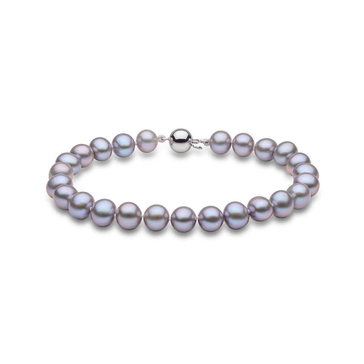 6-7mm Cultured Freshwater Grey Pearl Bracelet, 18ct White Gold