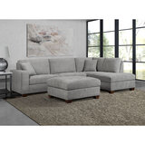 Thomasville artesia grey fabric on sale sectional sofa with ottoman