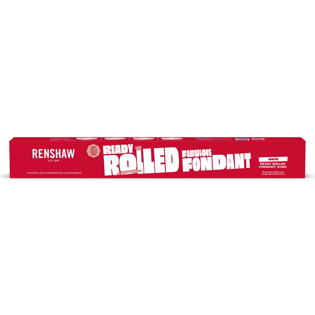 Renshaws Ready Rolled Fondant Icing Discs, 3 x 450g