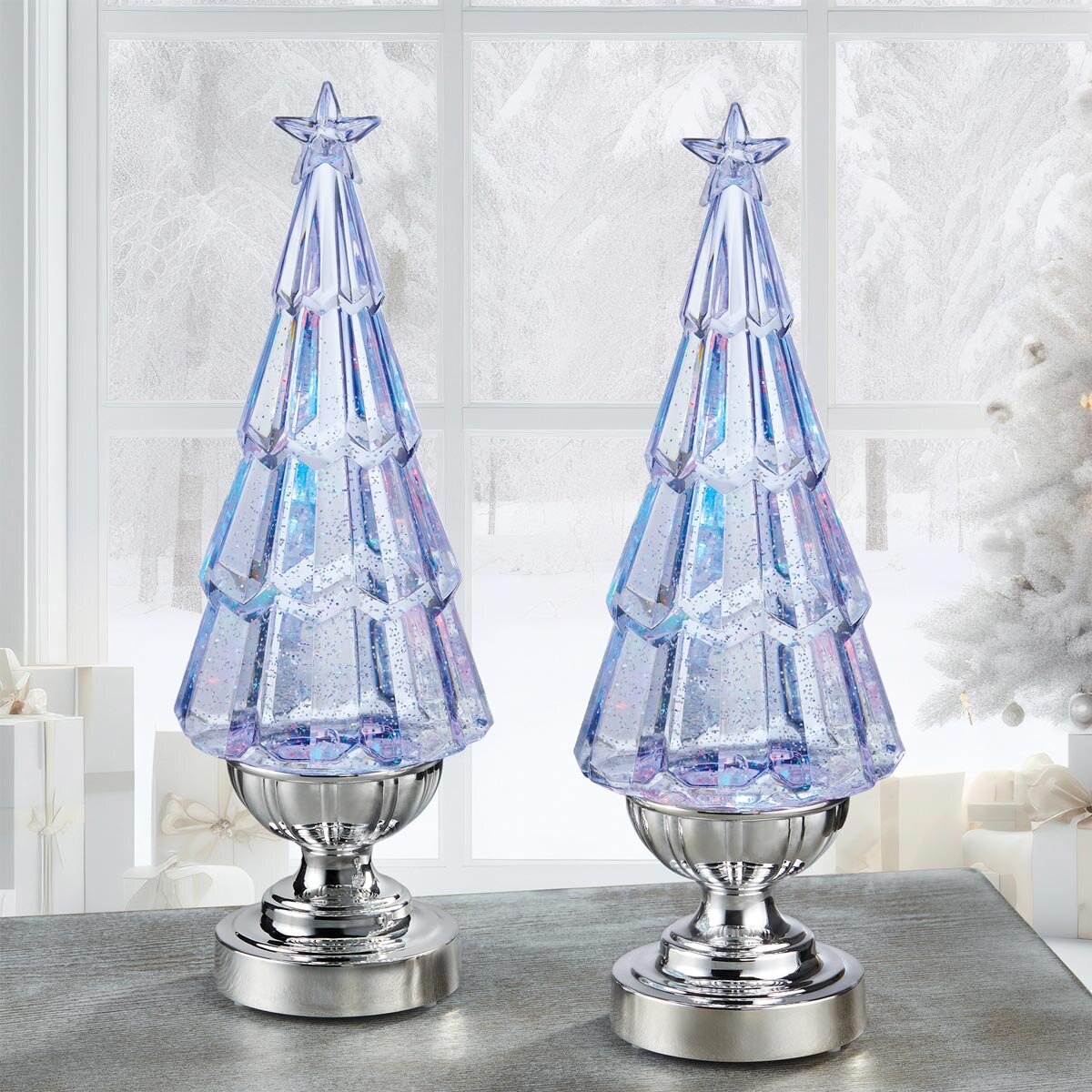 Buy set of 2 Lighted Glitter 14" Lifestyle Image 2 at costco.co.uk