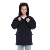 Andy & Evan Boys & Girls Back to School Quilted Parka in Black