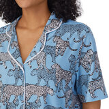 Room Service Notch Collar 2 Piece PJ Set in Blue