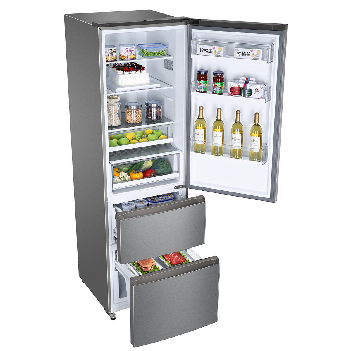 Haier A3FE635CGJE, Fridge Freezer A+ Rating in Grey Costco UK