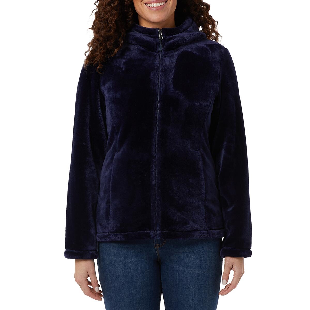 32 Degrees Women's Plush Fleece with Hood in Blue