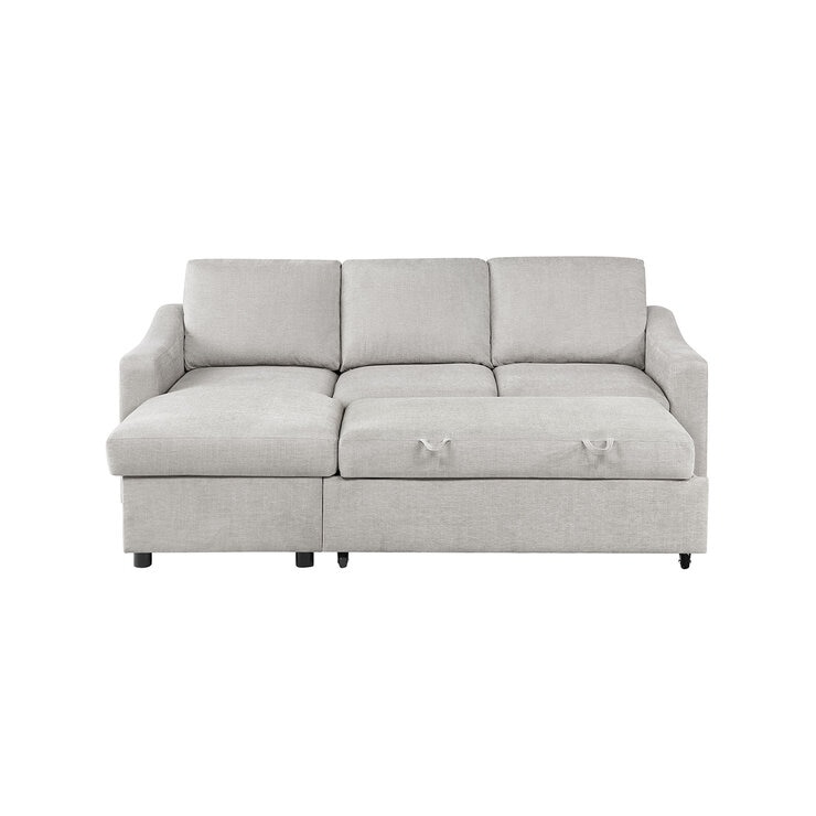 Coddle Aria Beige Fabric Convertible Sofa Bed with Chaise Coddle Aria Beige Fabric Convertible Sofa Bed with Chaise