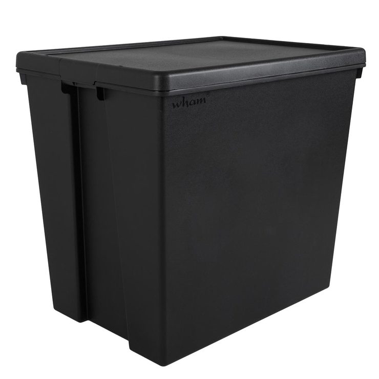 Wham 154L Recycled Heavy Duty Plastic Storage Box with Lid ...