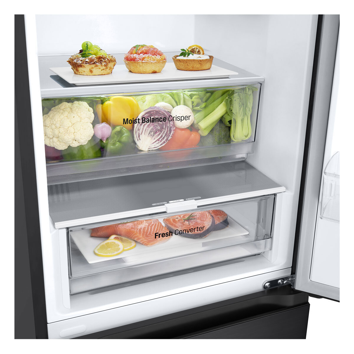 LG GBF3102EEP, Fridge Freezer E Rated in Black