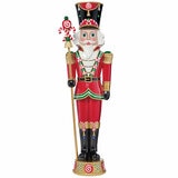 Pre-lit Resin Candy Cane Nutcracker with 42 color LED and Music Pre-lit Resin Candy Cane Nutcracker with 42 color LED and Music