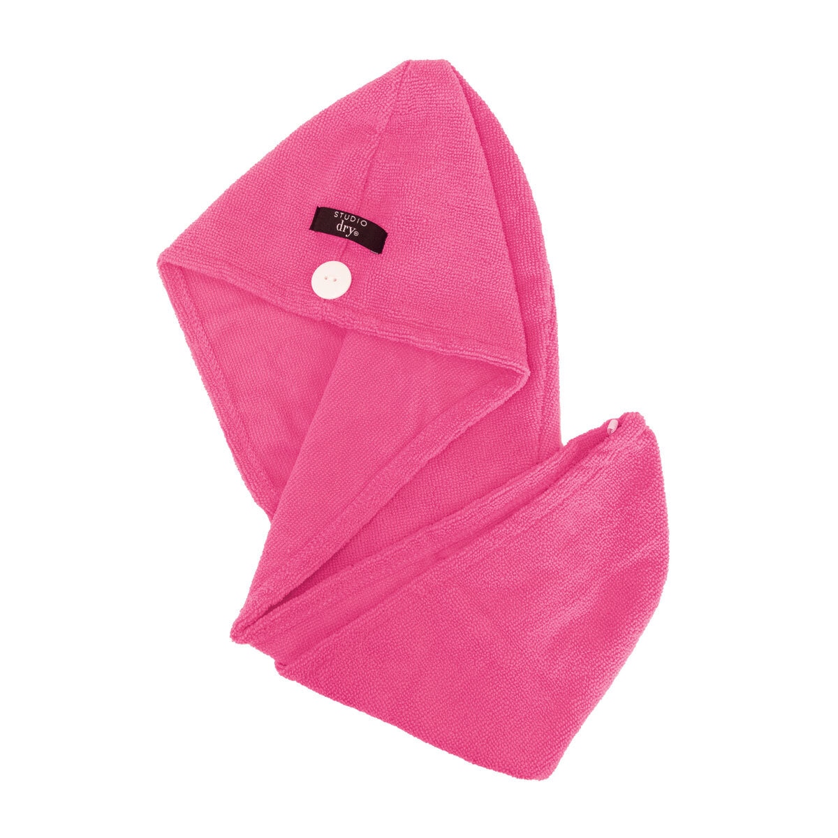 Danielle Creations, Turban Hair Towels, 2x2 Pack Pink & Black Opened Hot Pink