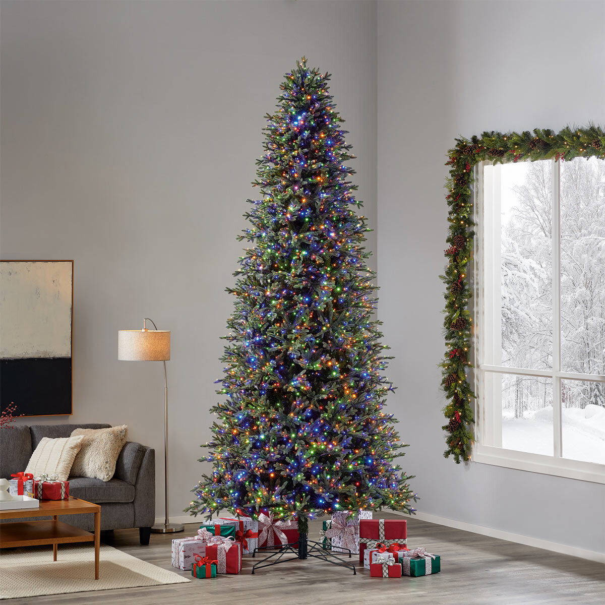 Buy 12ft Pre-lit Aspen Micro Dot LED Tree Lifestyle Image at costco.co.uk