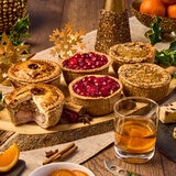 Christmas Pork Pies on Dinner Table