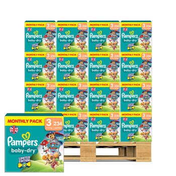 Pampers Paw Patrol Baby Dry Nappies Size 4, 32 x 222 Pack Pallet Deal –  TieDex