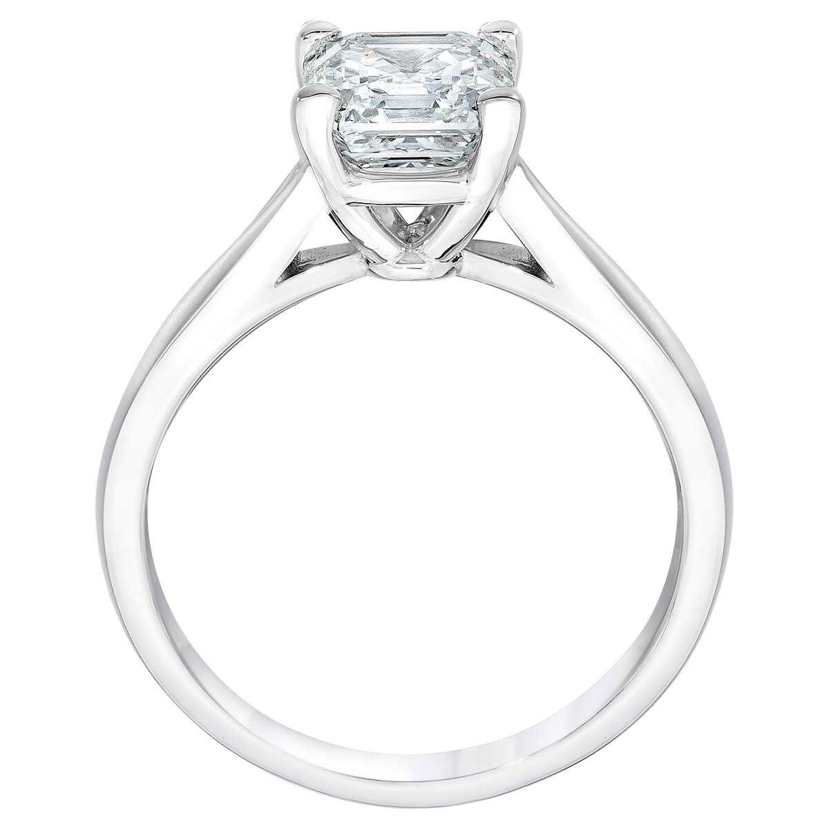2.50ctw Asscher Cut Diamond Solitaire Ring, Platinum