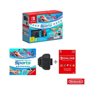 Nintendo Switch Neon Console with Switch Sports Set plus Switch Online 12 Months Subscription