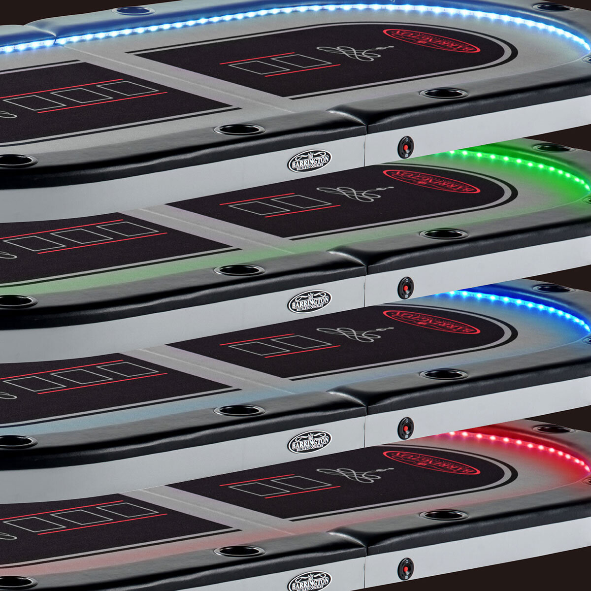 Barrington 10-Player Poker Table with LED Lights