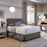 Pocket Spring Bed Company Mulberry Mattress & Grey Divan with 4 Drawers in 3 Sizes