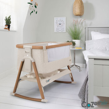 Tutti Bambini CoZee Air Bedside Rocking Crib, Walnut & Ecru Tutti Bambini CoZee Air Bedside Rocking Crib, Walnut & Ecru