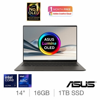 ASUS Zenbook S14, Intel Core Ultra 7, 16GB RAM, 1TB SSD, 14 Inch OLED Laptop, UX5406SA-PZ040W ASUS Zenbook S14, Intel Core Ultra 7, 16GB RAM, 1TB SSD, 14 Inch OLED Laptop, UX5406SA-PZ040W
