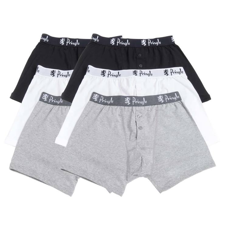Pringle 2 x 3 - Pack William Men's Button Boxer Shorts in Assorted ...