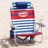 Tommy Bahama Backpack Folding Beach Chair in Red & Blue Stripes