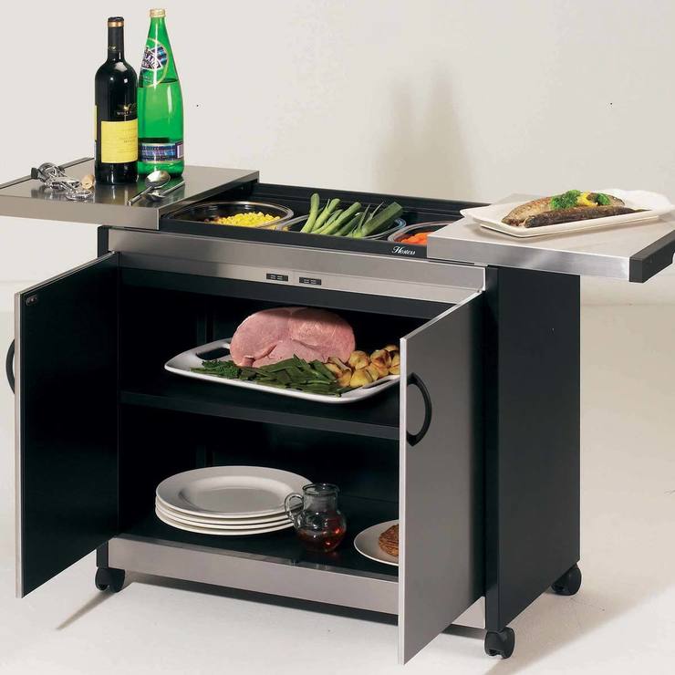 Hostess Heated Trolley with Brushed Steel Finish, HL6232BS | Costco UK