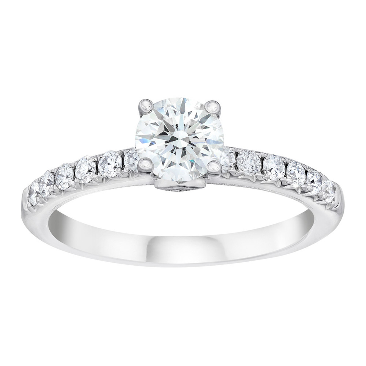 1.05ctw Round Brilliant Cut Diamond Ring, 18ct White Gold | Costco UK