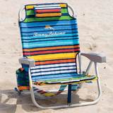 Tommy Bahama Backpack Folding Beach Chair in Blue & Green Stripes