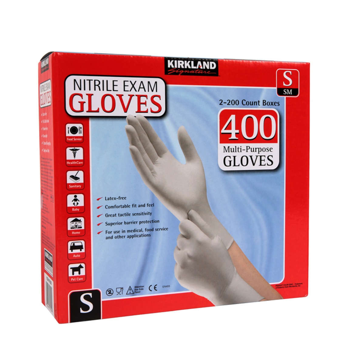 Kirkland Signature Small Nitrile Exam Gloves Latex Free 2 X 20