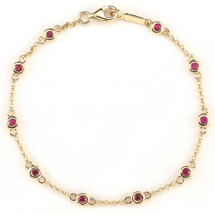 0.60ctw Ruby Bracelet, 18ct Yellow Gold | Costco UK