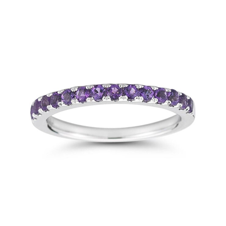 Gemstone Half Eternity Ring in 2 Colours | Costco UK