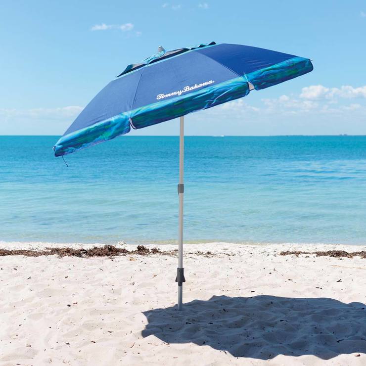 Tommy Bahama 7ft Beach Umbrella In Blue Costco UK   10053347967006 