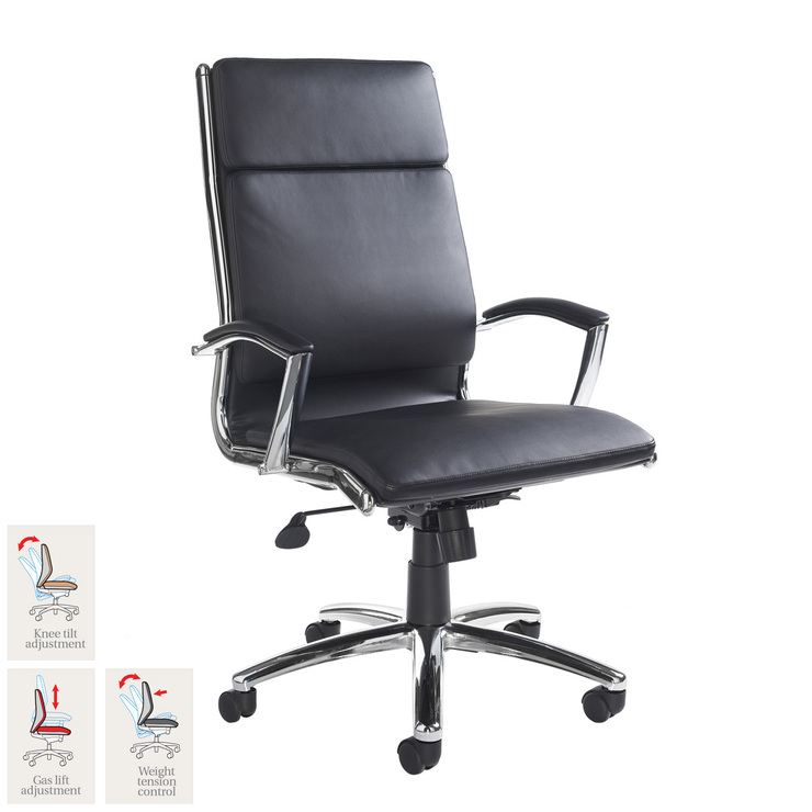 Florence Leather Faced Executive Chair in Black | Costco UK