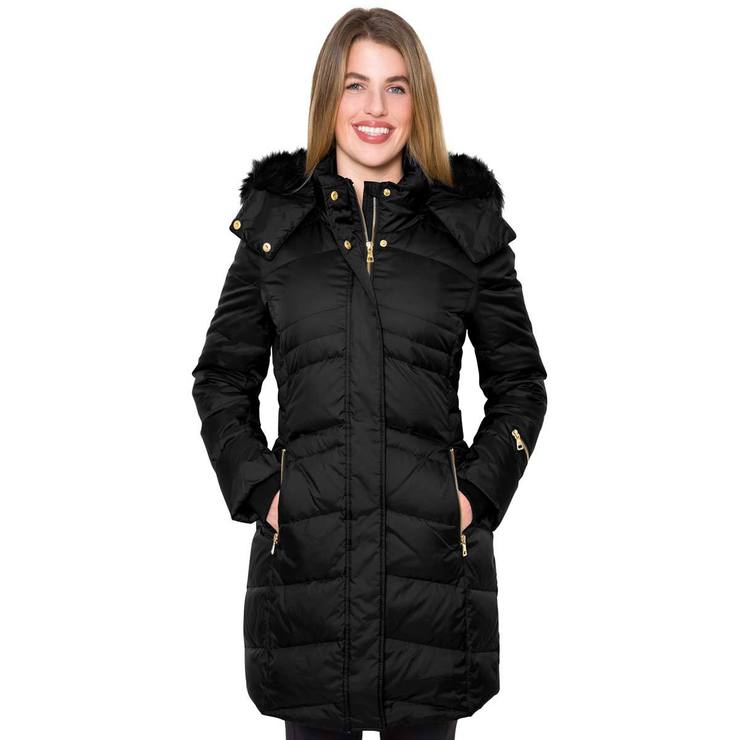 womens down jacket with fur hood