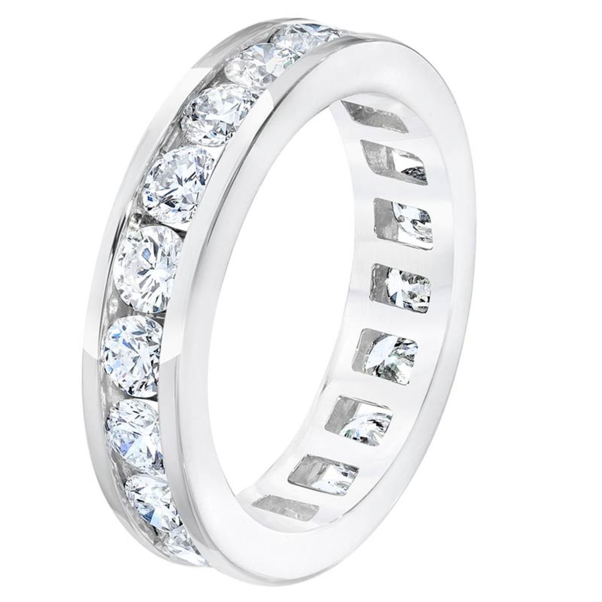 2.00ctw Round Brilliant Cut Diamond Channel Set Eternity Ring - Size P ...