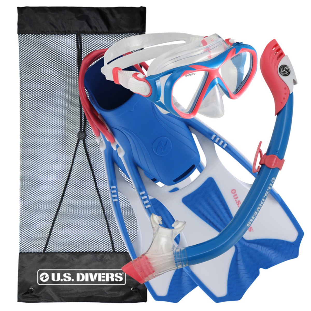 US Divers Youth Snorkel Set in Coral, Medium