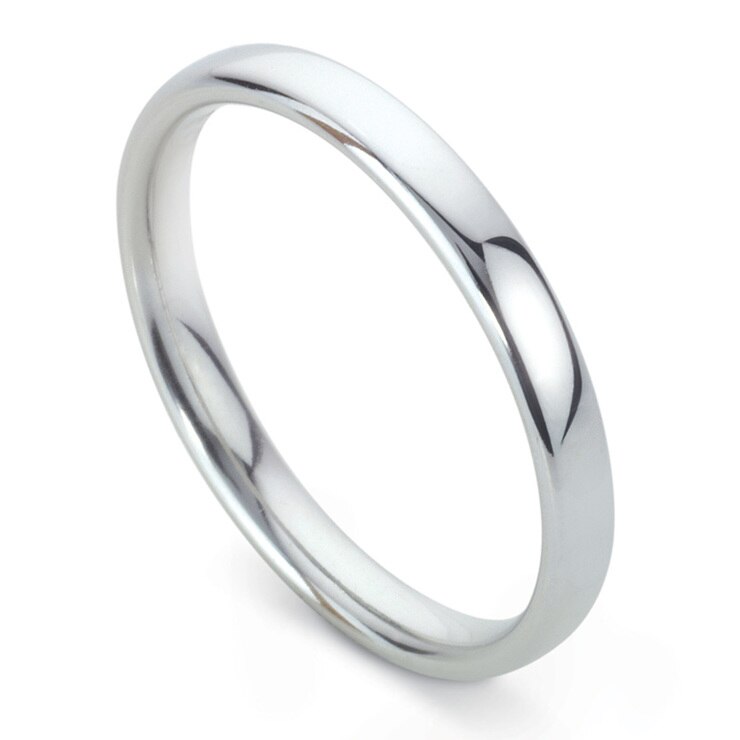 Ladies 2 5mm Court Wedding Band In Platinum Size J Costco UK   10046813143070 