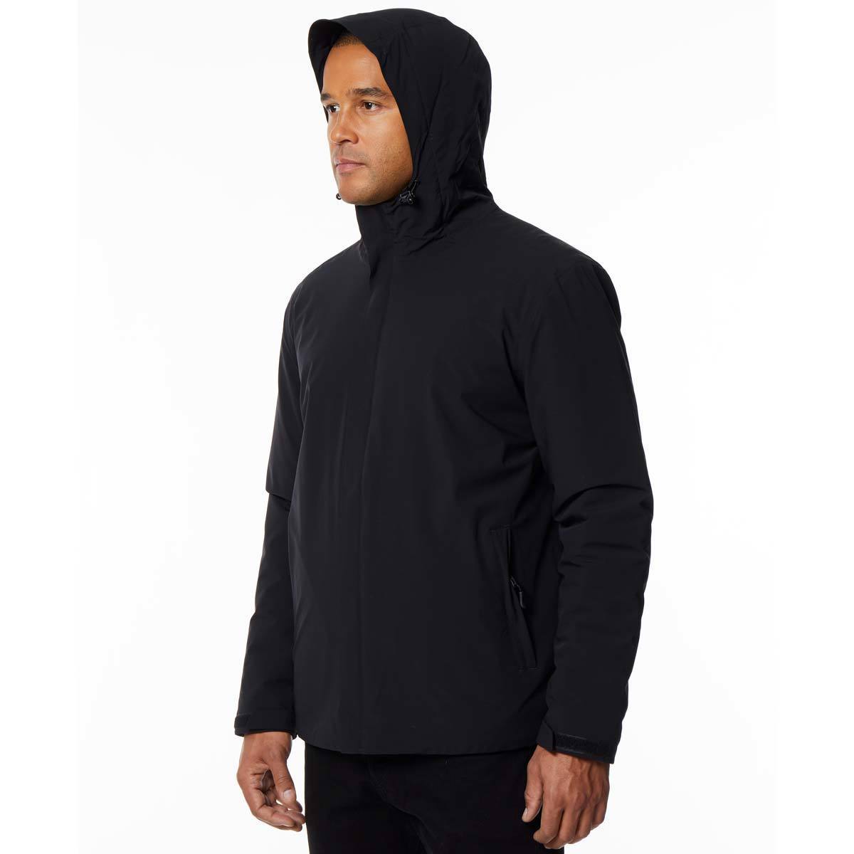 32° Degree Men's Hooded Winter Rain Jacket, Black - Small | Costco UK