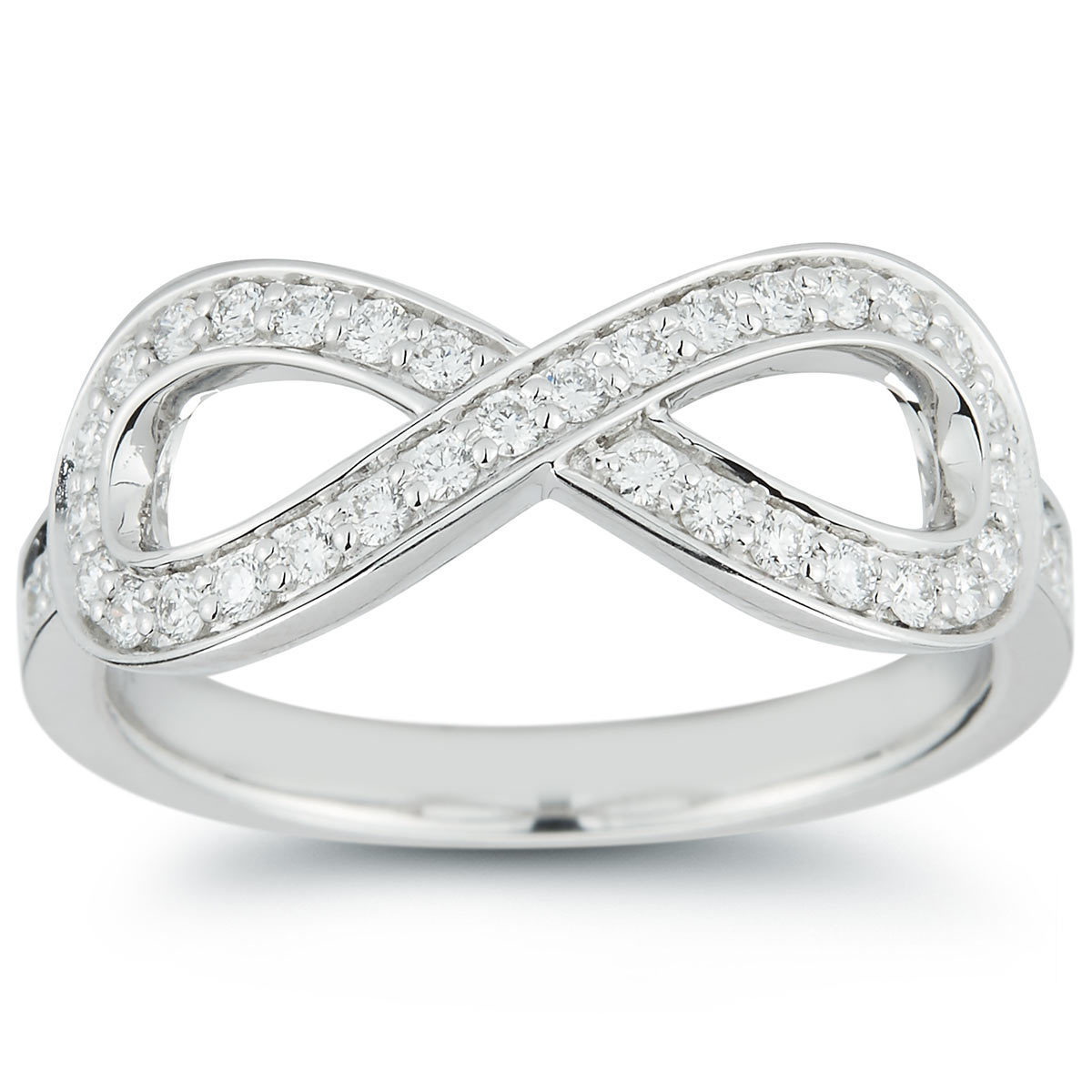 0.36ctw Round Brilliant Cut Diamond Infinity Ring, 18ct White Gold ...