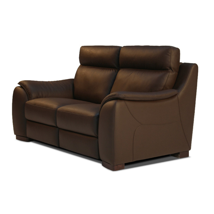 Calia Italia Serena 2 Seater Power Recliner Brown Italian Leather Sofa ...