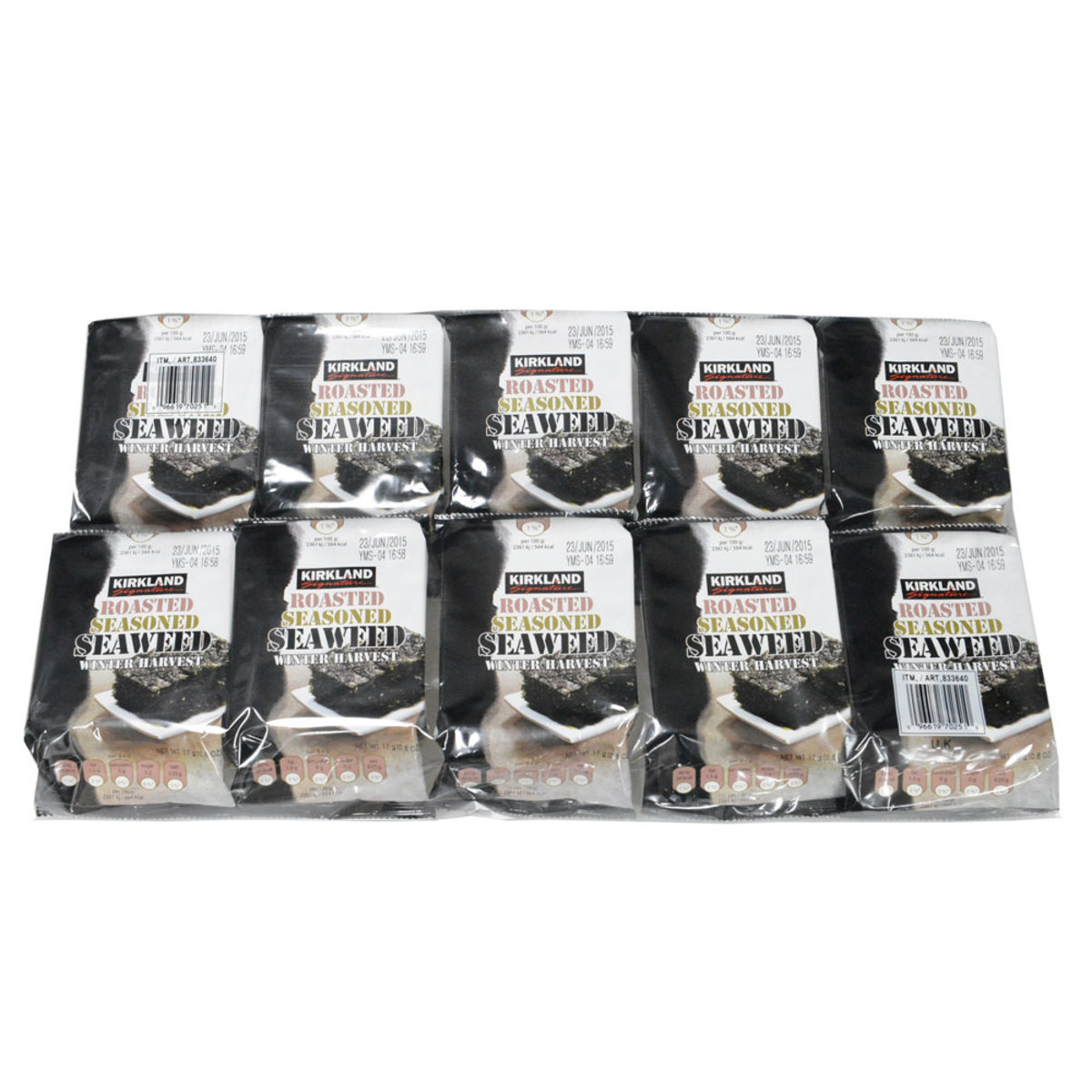 Kirkland Signature Roasted Seasoned Seaweed, 10 x 17g