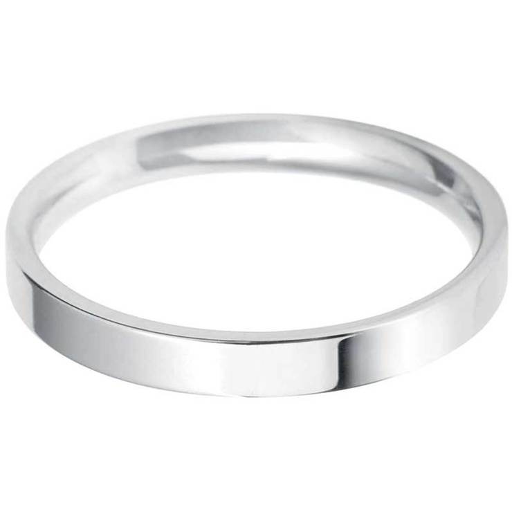 Ladies 2 5mm Flat Court Wedding Band In Platinum Size N Costco UK   10046800953374 