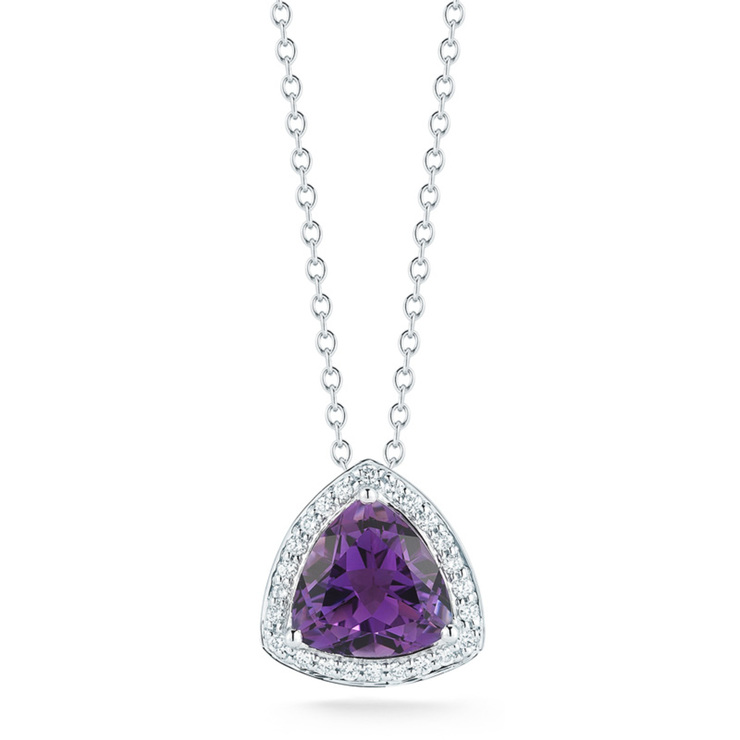 4.25ct Amethyst and 0.25ctw Diamond Necklace, 18ct White Gold | Costco UK