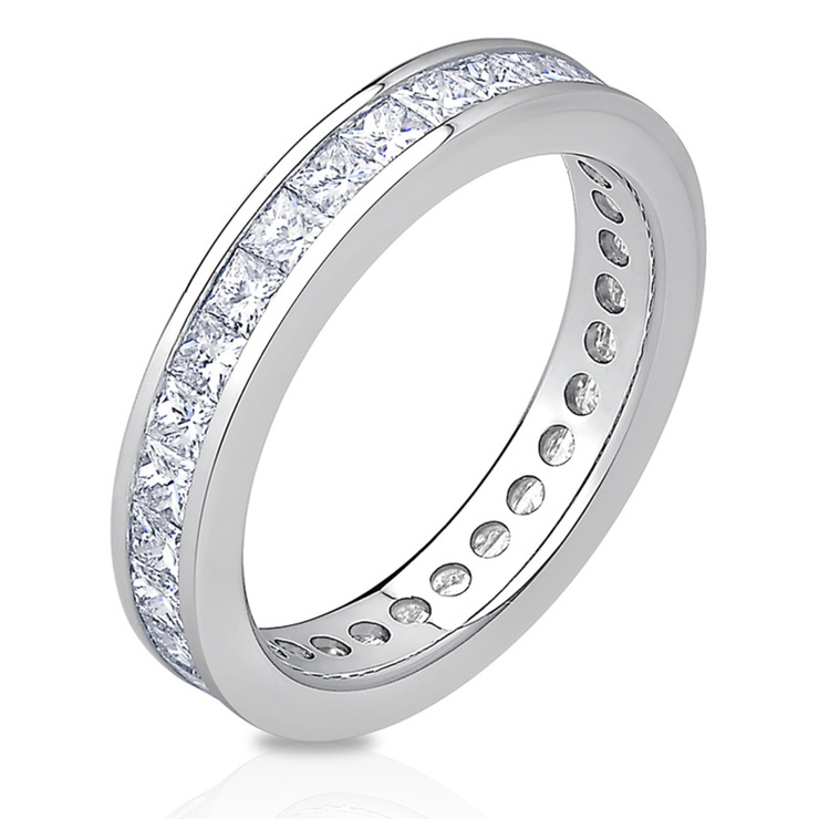 2.00ctw Princess Cut Channel Set Diamond Eternity Ring in Platinum ...