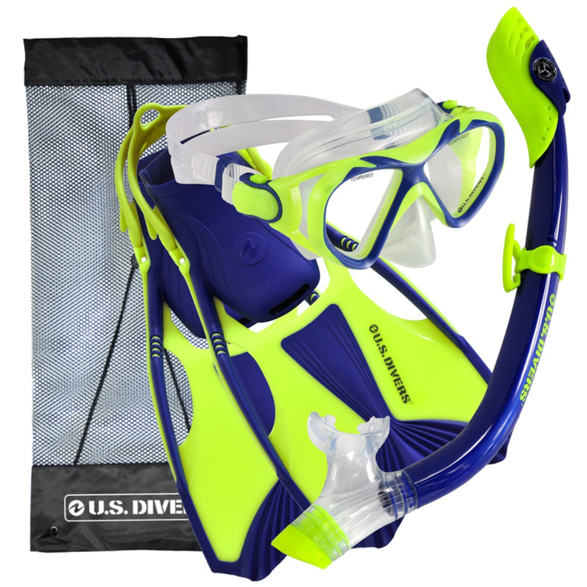 US Divers Youth Snorkel Set in Green, Medium