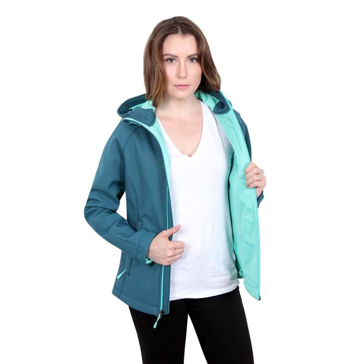 Kirkland Signature Women S Softshell Jacket Teal Small Costco Uk